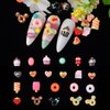 WEILUSI 100PCS Resin Kawaii Nail Charms Flat Back Fake Candy Slime Charms 3D Mixed Assorted Sweets Cake Mini Charms Rhinestones for DIY Craft Jewelry Making Nail Decoration