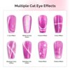 MelodySusie 5 in 1 Nail Magnet, Multifunctional Cat Eye Gel Nail Polish Magnet for Nail Art, Strong Magnetic Nail Polish Magnets Nail Design Tools (Pink)