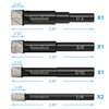 Dry Diamond Drill Bits Set 5 PCs for Granite Ceramic Marble Tile Stone Glass Hard Materials, Round Shank 1/4, 5/16, 3/8, 1/2 inch with Storage Case