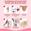 LIONVISON Practice Hand for Acrylic Nails, Realistic Silicone Nail Hand Practice, Flexible Fake Nail Mannequin Training Hand for Nail Practice, Acrylic Nail Art Practice Tool (with Visible Joints)