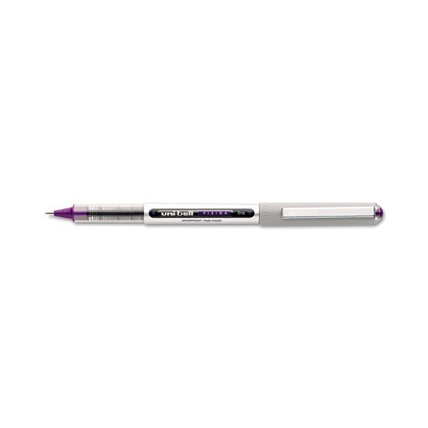 Vision Roller Ball Stick Waterproof Pen, Majestic Purple Ink, Fine, Dozen