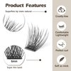 EASITENSION Lash Clusters DIY Eyelash Extension,80 Clusters Lashes 10mm 12mm 14mm 16mm Mix 3D Effect Eyelash,Easy to Apply at Home 12MM CROSS