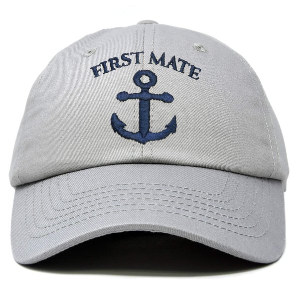 DALIX First Mate Hat Sailing Baseball Cap Sailor Gift Boating Men Women in Gray