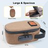 RYO TRUST Smell Proof Bag with Combination Lock, Odor Proof Bag with Metal Tray and Mini Pouch Pocket, Stash Box for Storage and Travel, Portable and Easy to Use, Brown