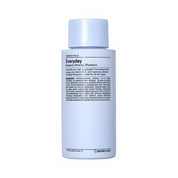 J Beverly Hills Blue Everyday Moisturizing Shampoo with Eucalyptus Oil for Hair Growth, (12 Oz)