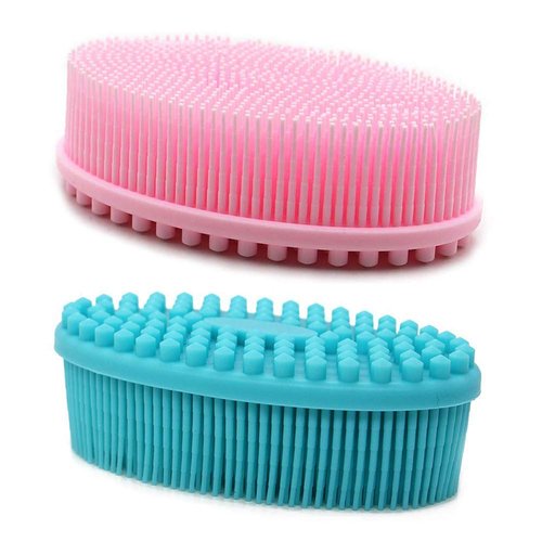 DNC Silicone Body Scrubber Exfoliating Bath Body Brush for Shower 2 Pack