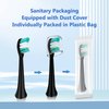 Replacement Toothbrush Heads Compatible with AquaSonic Black Series Vibe Series Electric Toothbrush, Curved Shape Design Planted with Nylon Bristle (Black)