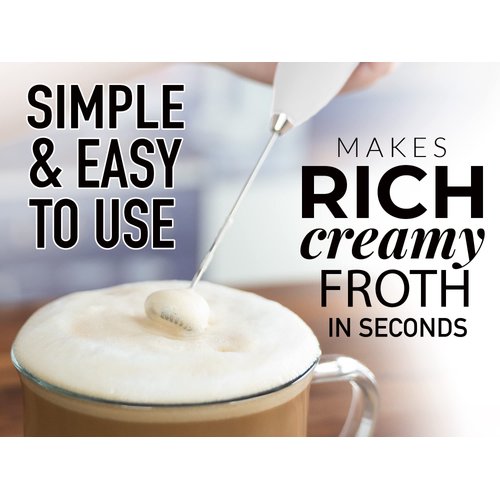 Milk Boss Milk Frother for Coffee Complete Set Coffee Gift With Upgraded Ultra Stand - Handheld Foam Maker - Whisk Drink Mixer for Coffee, Mini Hand Blender - Frother, Stencils & Frothing Pitcher