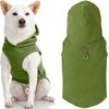 Gooby Fleece Vest Hoodie Dog Sweater - Green, Small - Warm Pullover Dog Hoodie with O-Ring Leash - Winter Hooded Small Dog Sweater - Dog Clothes for Small Dogs Boy or Girl, and Medium Dogs