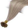 Full Shine Utip Hair Extensions Keratin Human Hair Extensions Fusion Hair Extensions Real Human Hair Prebonded Hair 20Inch Color 18 Ash Blonde Highlighted 613 Bleach Blonde Remy Hair 50g 50s Natural