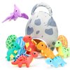 Zhanmai 11 Pcs Dinosaur Stuffed Animal Small Dino Plush Toy and Egg Bag Set Cute Stuffed Dinosaur Animals Plush Toys Soft Dinosaur Stuff Animals for Easter Birthday Dinosaur Themed Party Decoration