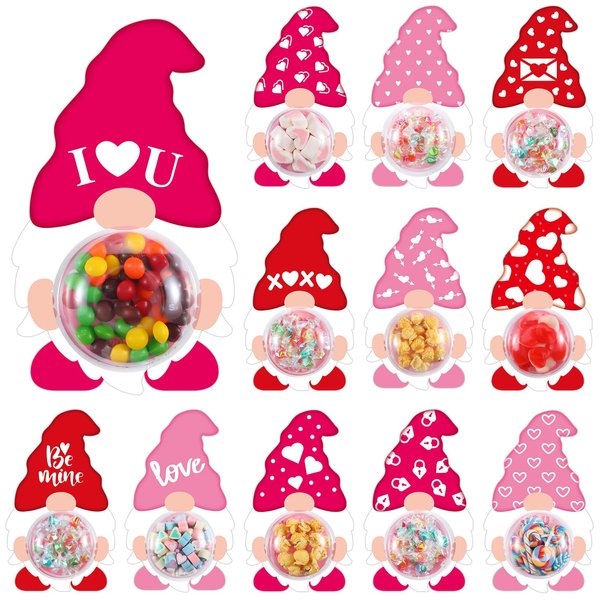 Yeyeplum 36 Sets Valentines Day Cards Gnome Cards Valentine's Day Gift Cards DIY Funny Valentine Exchange Cards Valentines Crafts for Boys Girls Classroom School Prize Party Favor Supplies