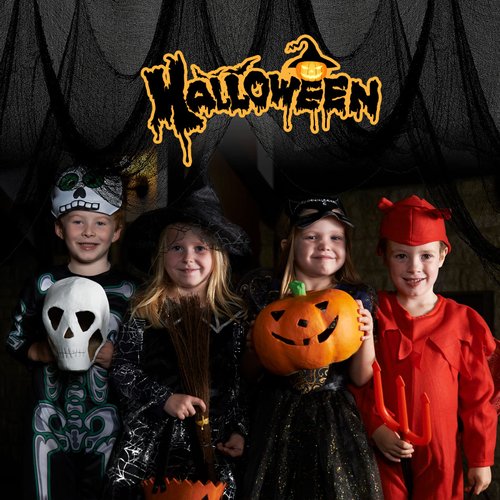 Yobbai Halloween Creepy Cloth Multiple Colors and Sizes - Halloween Decorations Clearance - Creepy Spooky Halloween Decorations Outdoor Indoor… (Black, 200x80inch)