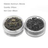 2 Bottles, 200Pcs Beads Silicone Aluminium Micro Nano Rings 5.0x3.0x3.0 mm Lined For I Tip/Nano Hair Extensions Tool Beads (Black Color)