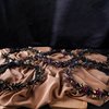 MOSTORY Handmade Elf Black Flower Crown - Gothic Adjustable Floral Tiara Headband Dark Fairy Hair Wreath Medieval Accessory for Halloween Carnival Wedding Cosplay Mardi Gras
