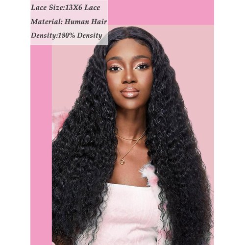 ONETIDE 30inch Lace Front Wigs Human Hair Braizilian Virgin 13x6 Deep Wave Lace Front Wigs Human Hair 180% Density Human Hair Wigs Pre Plucked With Baby Hair (30Inch)