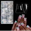 ASONRL 500Pcs Clear Duck Nail Tips Short, 10 Sizes Pre Shaped Professional Duck Nail Tips Press Ons Half Cover Acrylic Soft Gel Nail Tips for Nail Extension Home DIY Nail Salon with Box