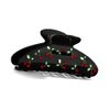 FAUTHENTICUTE Black Acrylic Hair Clips Claws For Women Rhinestone Red Cherry Thick Hair Hair clips