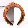 NVENF Thanksgiving Headband for Women Beaded Turkey Fall Headband Accessories Jeweled Pearl Rhinestone Knotted Headband Autumn Fall Thanksgiving Hair Accessory Outfits Holiday Gifts (Turkey 5)
