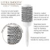 Cricket Ultra Smooth Coconut 2” Thermal Ceramic Barrel Hair Brush Anti-Static Heat-Resistant Hairbrush for Blow Drying, Curling and Styling All Hair Type White