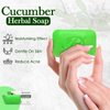 HERBOGANIC Cucumber Herbal Soap | Natural Bar Soap for Face and Body | Moisturizing and Nourishing | Infused with Cucumber | Gentle for Men and Women | 5 Oz