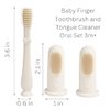 Ali+Oli Oral Care Set for Baby (Ivory) Includes Dual-Sided Baby Finger Toothbrush x 2, Tongue Scraper for Baby, Protective Case, BPA, Phthalate, and PVC Free, Food-Grade Baby Care Products for Infants