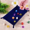 SIQUK Double Sided Dice Tray, Folding Rectangle PU Leather and Dark Blue Velvet Dice Holder