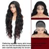 X-TRESS Red Higlight HD Lace Front Wig 32Inch Body Wave Glueless Synthetic Lace Front Wigs for women Preplucked Ready to Wear with Baby Hair Free Part for Daily Party Use(#F1B/BURG)
