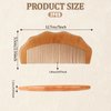 Small Wooden Comb, 2 Pack Natural Peach Wood Comb Anti-Static Comb Close Tooth Comb Mini Travel Combs Pocket Sized Fine Tooth Detangling Hair Comb for Women, Beard Comb for Men, Polished Surface