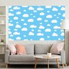 Aperturee Blue Sky White Cloud Banner 70.8 x 43.3 Inch Cartoon Story Natural Landscape Scenery Cute Cloud Design for Baby Showers Nursery Decor and Kids' Birthday Parties