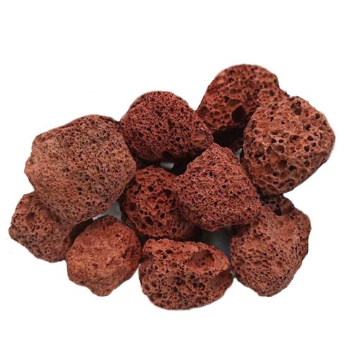 Tfwadmx 10 Pack Aquarium Red Lava Rock Fish Tank Volcanic Pumice Stones for Fish Shrimp Betta(1.18''-1.96'')