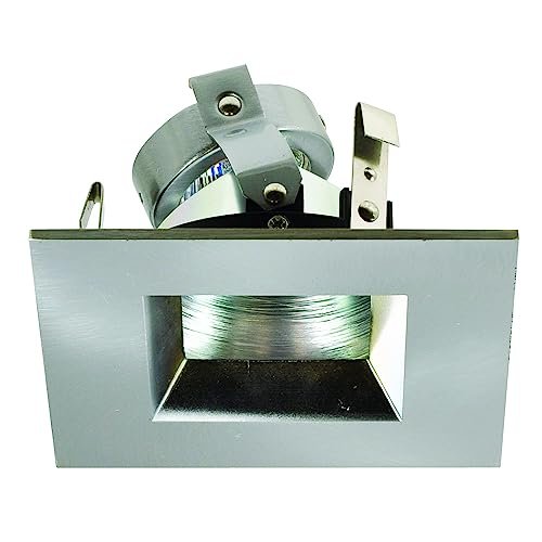 Nora Lighting NL-4857NN 4" Square Trim Regressed Adj. Natural Metal Reflector, Natural Metal Trim