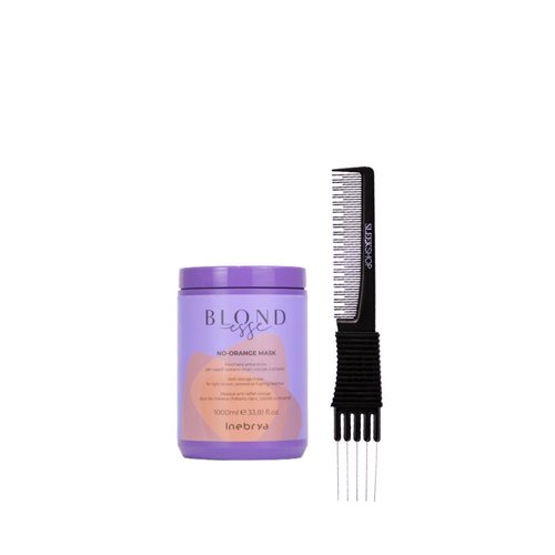 Inebrya Blondesse No-Orange Mask (33.8 oz) with Teasing Comb Pack of 1