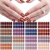 JERCLITY 224 Pieces 16 Sheets Dark Solid Color Nail Polish Strips Nail Wraps with Nail File Self-Adhesive Nail Stickers Full Nail Wraps for Women Girls Nail Art