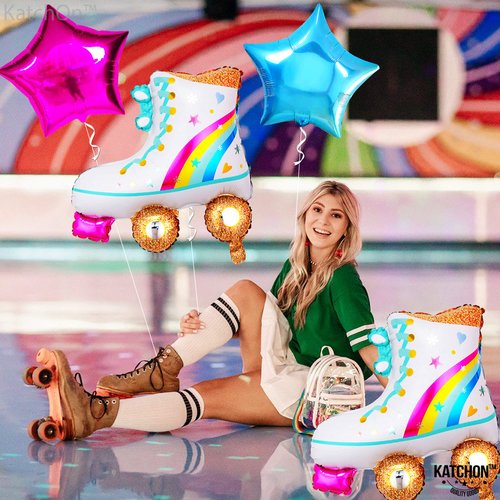 KatchOn, Roller Skate Balloon Set - 20 Inch, Pack of 4 | Roller Skating Party Supplies for Roller Skate Party Decorations | Roller Skate Balloons for Girls | Roller Skate Party Favors for Decorations
