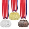 12 Pieces Metal Winner Gold Silver Bronze Award Medals With Neck Ribbon 2 Inches