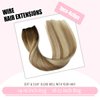 SURNEL Wire Hair Extensions Real Human Hair 20 inch 80g Balayage Walnut Brown to Ash Brown and Golden Blonde Remy Real Hair Extensions Invisible Wire Human Hair Extensions(20,3/8/22)