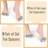 DR. JK- ToePal Gel Toe Separator, 2 Pairs, Toe Spacers, Toe Straightener, Hammer Toe Straightener, Toe Spreader, Toe Stretcher, Toe Corrector for Women and Men, Bunion Corrector