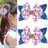 Blue Hair Bow Clips for Girls Independence Day Accessories Stars and Sparkly Sequin Hair Clips 4th of July Hair Bow Clip Butterfly Toddler Hair Pins for Memorial Day Hair Barrettes 2PCS