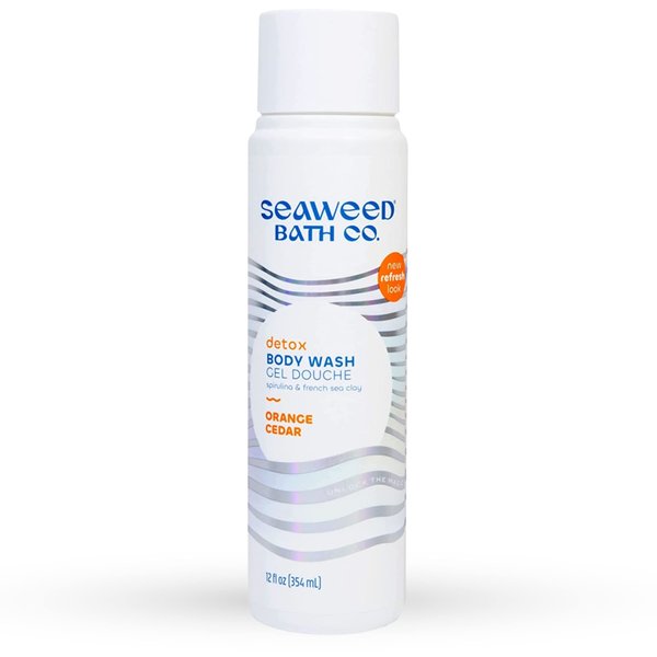 Seaweed Bath Co. Detox Body Wash, Orange Cedar Scent, 12 Ounce, Shower Gel for Men & Women, Vegan, Paraben Free, Sulfate Free, Cruelty Free