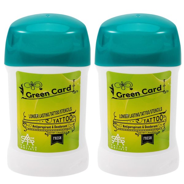 DOITOOL 2PCS Tattoo Transfer Gel for Tattooing Supplies, Tattoo Transfer Gel Tattoo Transfer Stick, Tattoo Green Soap Transfer Supplies Clean Dry Protection Antiperspirant Tattoo Deodorant