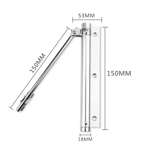 zeng Door Closer -Light Stainless Steel Door Closers,Household Mute Adjustable Surface Mounted Auto Closing Door Spring Door Closer, Fire Door Closer,Silver