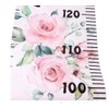 Baby Growth Chart Ruler Kids Roll-up Height Chart Wall Hanging Measurement Chart Wall Decor with Wood Frame for Kids Nursery Room Canvas Removable Height Growth Chart 8'' x 79'' (Pink Flower)