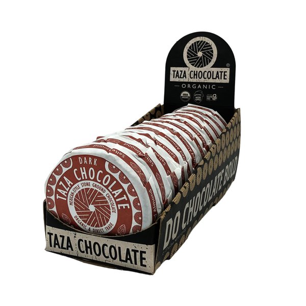 Taza Chocolate Organic Mexicano Disc 40% Dark Chocolate, Salted Almond, 2.7 Ounce (12 Count), Vegan