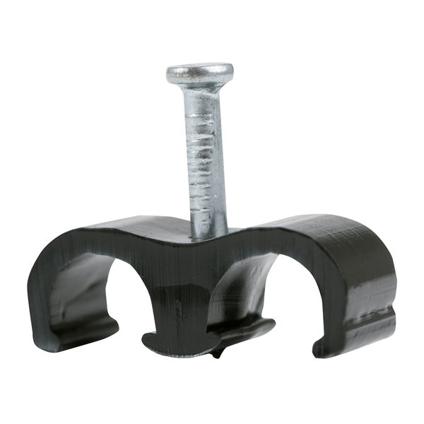 Gardner Bender PDC-1525BT Coaxial Staple, Double Clip, ¼ Inch., Secures: Multiple: RG-59 / RG-59 Quad Sheild / RG-6 & RG-6 Quad Shield Wire, 25 Pk., Black