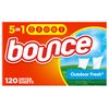 Bounce Dryer Sheets Laundry Fabric Softener, Outdoor Fresh Scent, 120 Count