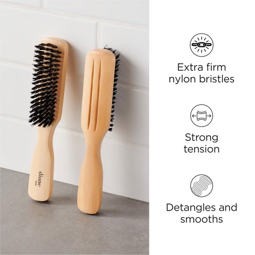 Diane 100% Nylon Bristle Styling Brush for Men and Barbers – Hard Bristles for Thick to Coarse Hair – Use for Detangling, Styling and Wave Styles