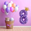 Purple 1 Balloon 40 Inch,Giant Number 1 Balloon & Mini Crown Balloon Set for Girl Boy 1st Birthday Party Decorations,Purple Birthday Party Decorations Supplies Birthday Digital Balloon