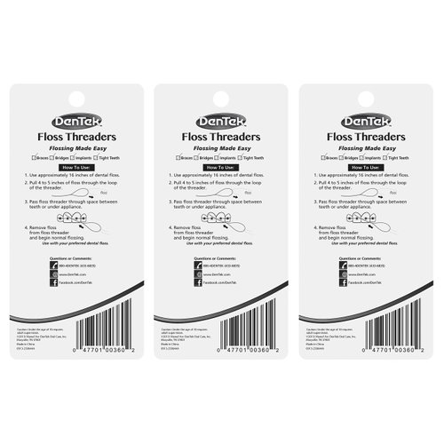 Dentek Floss Threaders 50 Count (3 Pack)