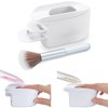 Unibouti Nail Dip Powder Recycling Tray System with Scoops and Cleaning Brush, Nail Art Accessories Makeup Tool Powder Glitter Saver Container Holder Nail Tech Must Haves (White)